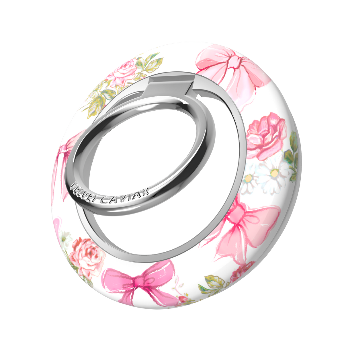 VELVET CAVIAR - Magnetic Phone Ring & Stand - Posie Pink Bow