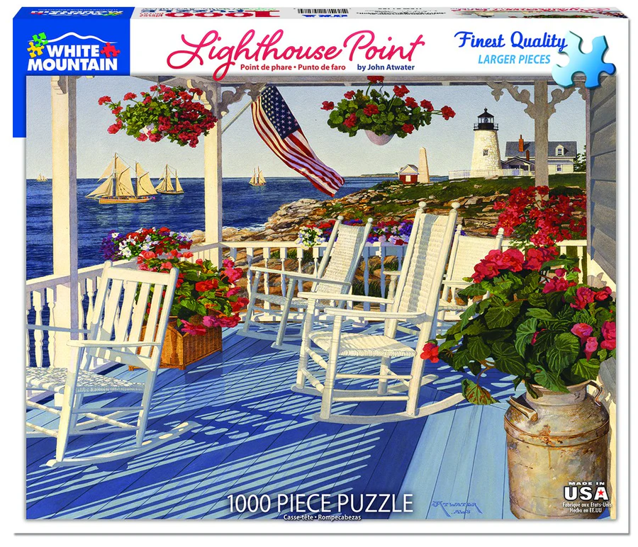 White Mountain Puzzles Lighthouse Point - 1000 Piece Jigsaw Puzzle