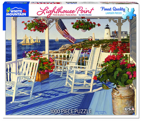 White Mountain Puzzles - Lighthouse Point - 1000 Piece Jigsaw Puzzle