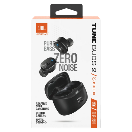 JBL - Tune Buds 2 True Wireless In Ear Noise Cancelling Bluetooth Headphones - Black