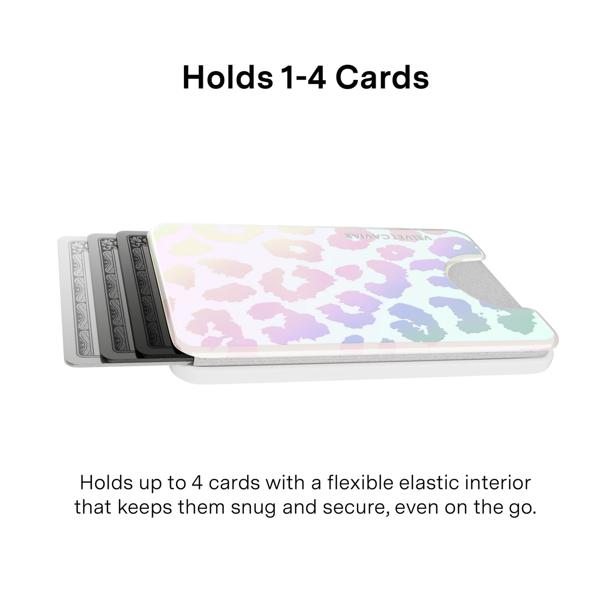 VELVET CAVIAR - Magnetic Phone Wallet White Opal Leopard