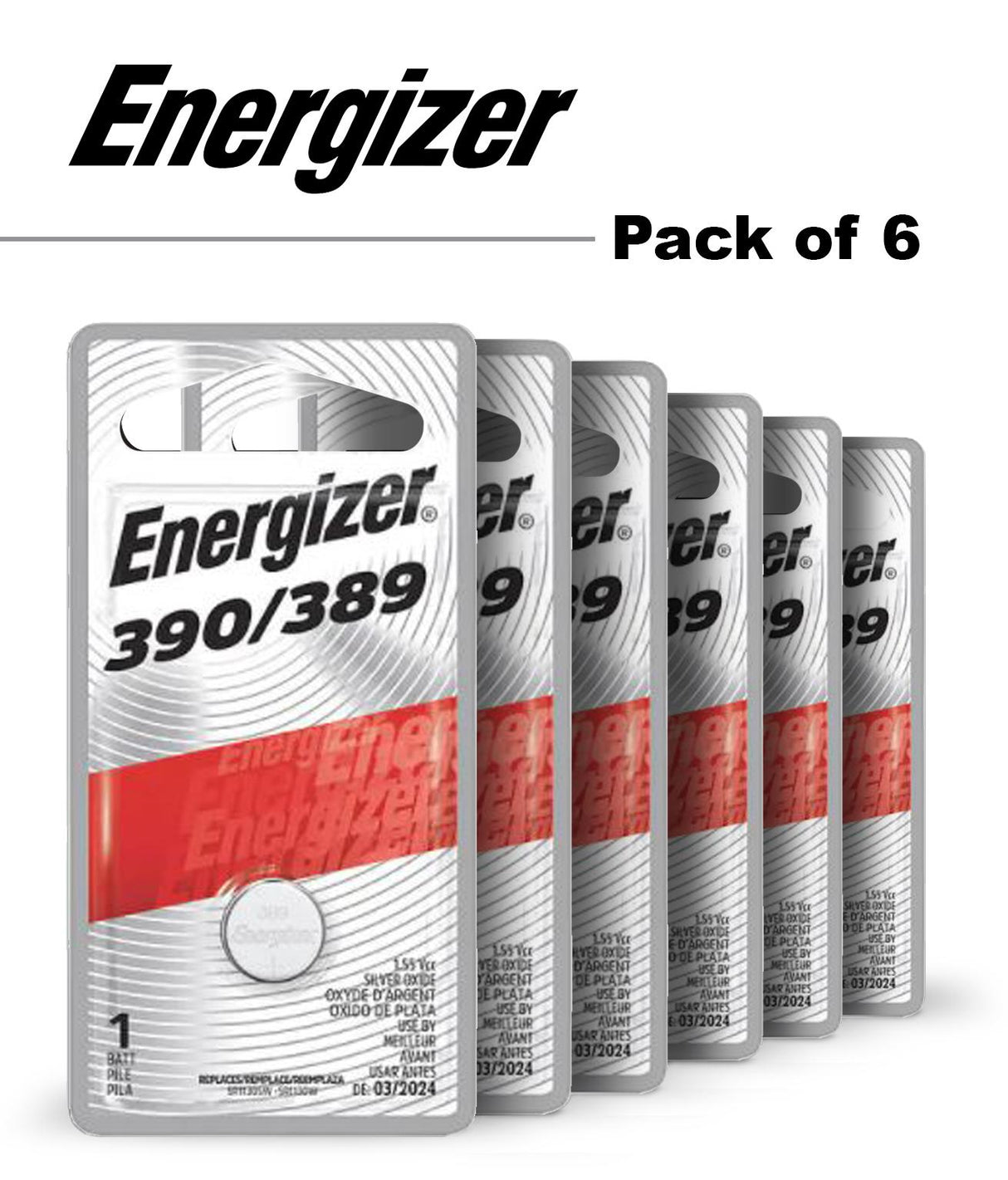 ENERGIZER 390/389 COIN BATTERIES - 1 PACK - 6 COUNT