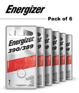 ENERGIZER 390/389 COIN BATTERIES - 1 PACK - 6 COUNT