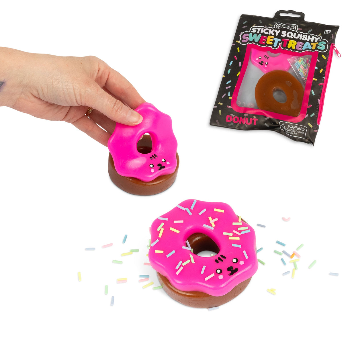 SCRUNCHEMS SWEET TREATS  STICKY SQUISHY DONUT