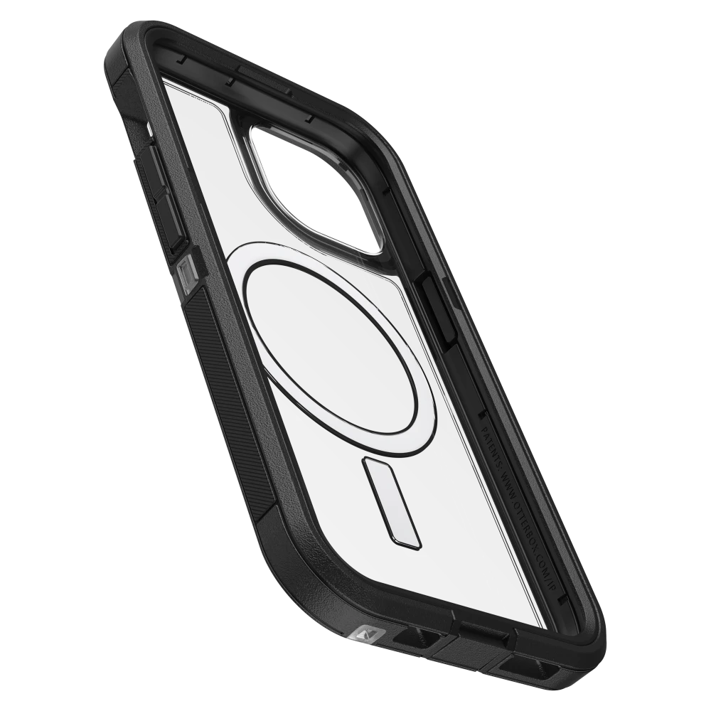 OtterBox - Defender Pro XT Clear Case for Apple iPhone 15 / iPhone 14 / iPhone 13 / iPhone 16e - Dark Side