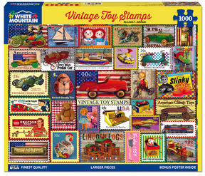 White Mountain Puzzles - Vintage Toy Stamps - 1000 Piece Jigsaw Puzzle