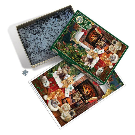 Cobble Hill 1000 Piece Puzzle - Christmas Kittens - Sample Poster Included - image 4