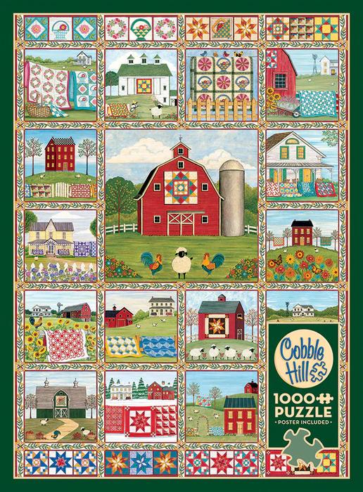 Cobble Hill 1000 Piece Puzzle - Quilt Country - Sample Poster Included