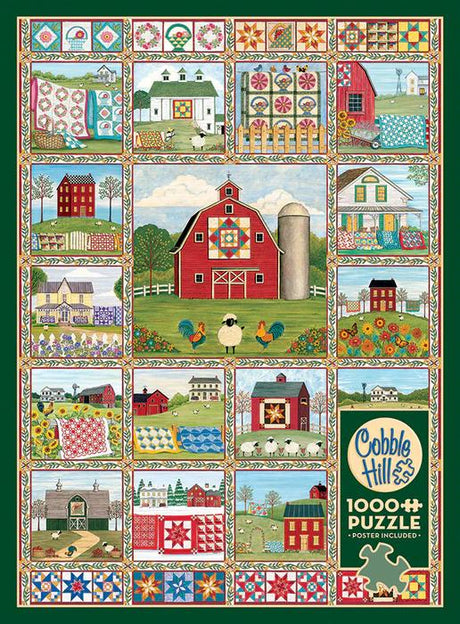 Cobble Hill 1000 Piece Puzzle - Quilt Country - Sample Poster Included - image 5