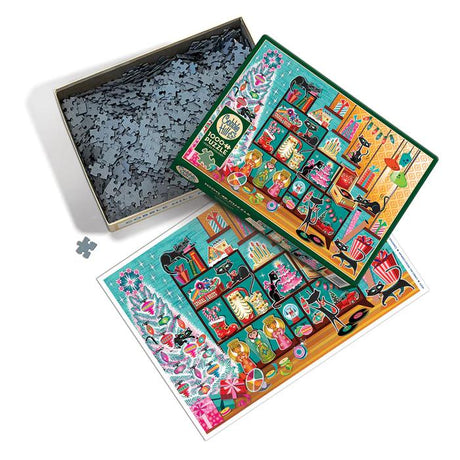 Cobble Hill 1000 Piece Puzzle - Christmas Cats - Sample Poster Included - image 3