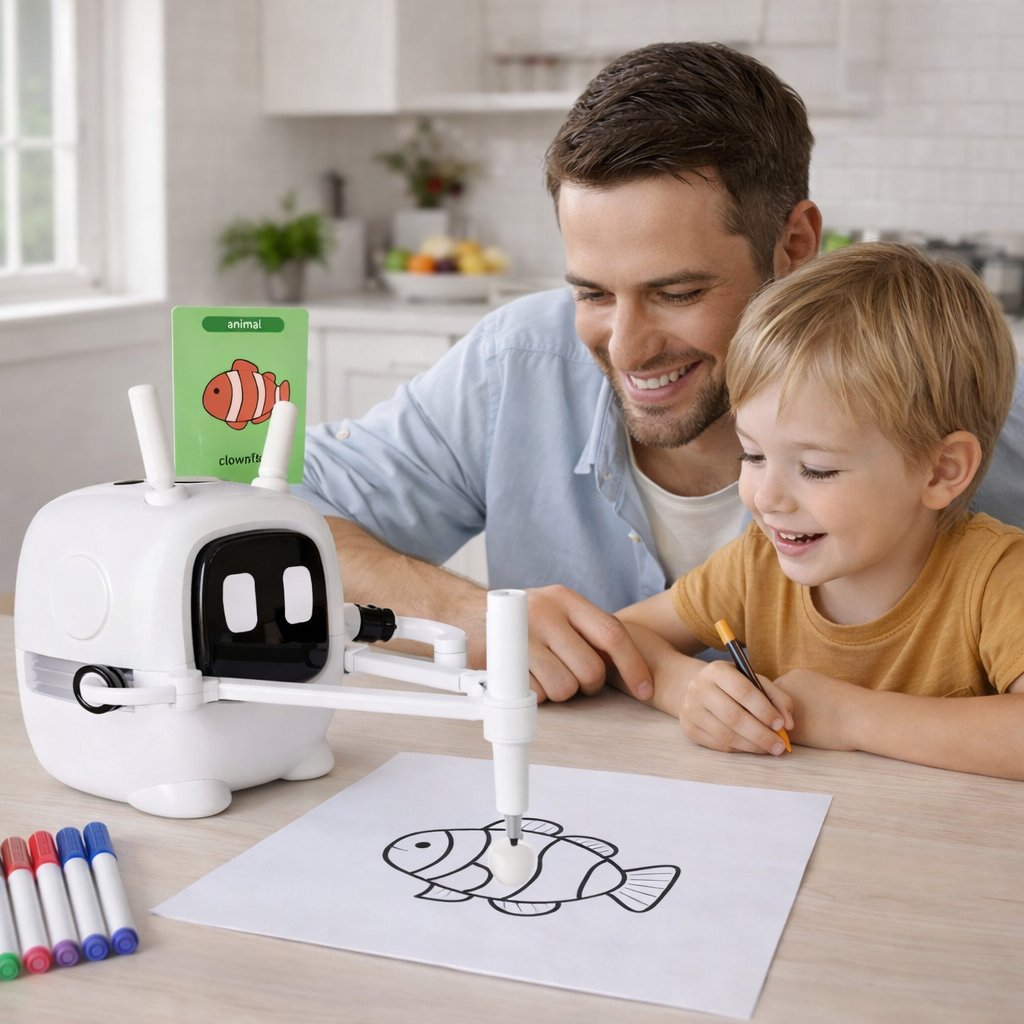 Funky Rico Inc - Smart Drawing Robot - With 192 Drawing Cards & Watercolor