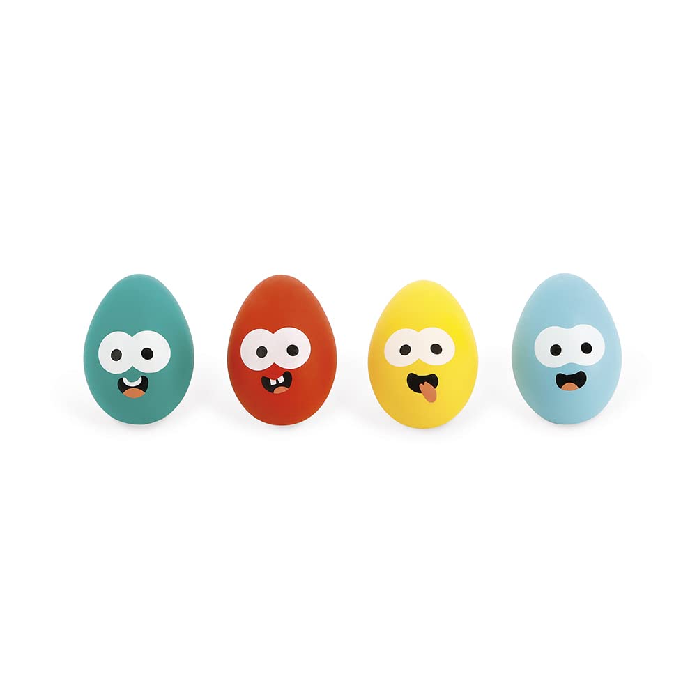 Janod - Egg Race Game - 4 Spoons and 4 Wooden Eggs - Ages 3 Years