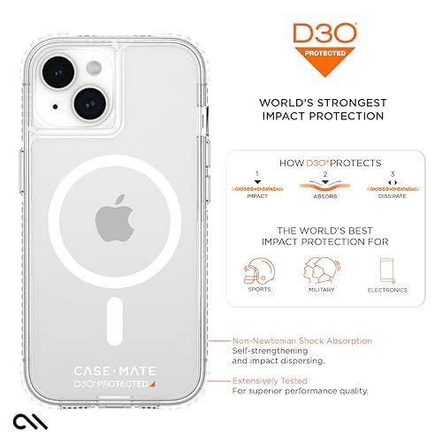 Case-mate - Ultra Tough Plus D3o Magsafe Case For Apple Iphone 15 Plus - Clear