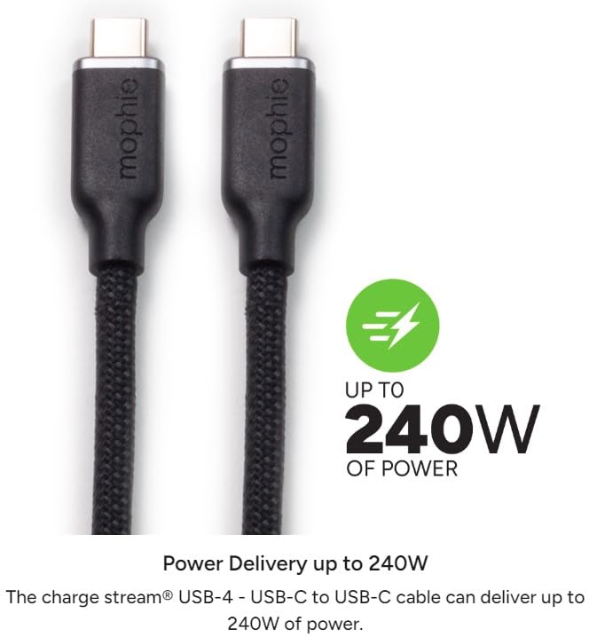 Mophie - Usb C To Usb C Cable 2.5ft - Black