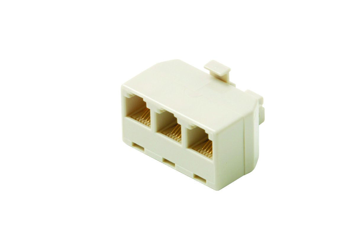 TRIPLEX IN-WALL ADAPTER, 6-CONDUCTOR, IVORY