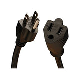 Tripp Lite Heavy-Duty Power Extension Cord 15A, 14AWG (NEMA 5-15P to NEMA 5-15R) 10-ft.(P024-010) Black