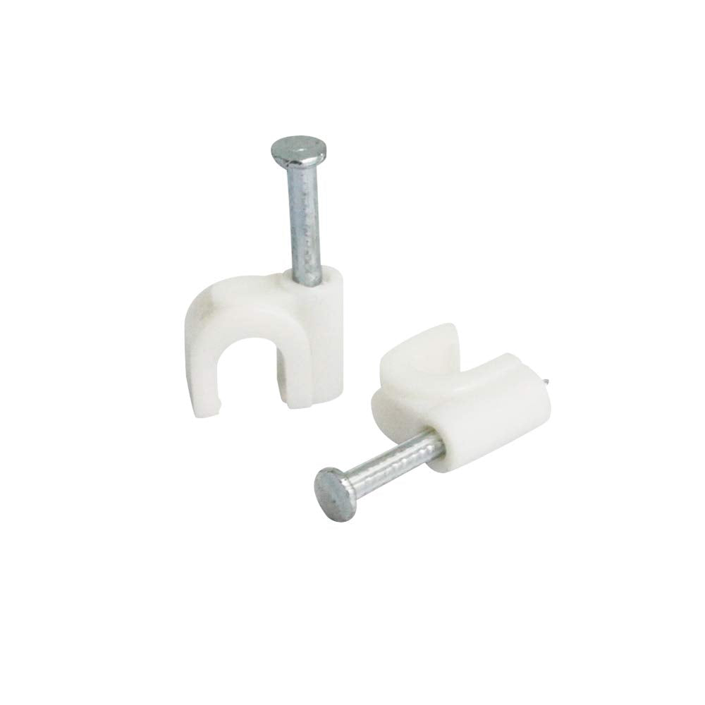 6CT SINGLE RG6 CABLE MOUNTING CLIP WHITE