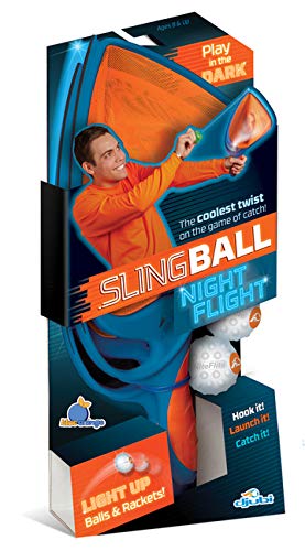 Djubi SlingBall Night Flight - The Ultimate Light-Up Game of Catch for Kids and Adults of All Ages - Perfect Family and Outdoor Party Games for Ages 8+