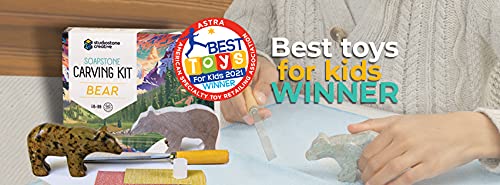 STUDIOSTONE CREATIVE DIY Arts & Crafts Carving Kit for Kids & Adults| Bear Sculpture Soapstone