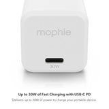 Mophie - 30w Pd Usb C Gan Wall Charger - White