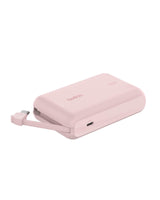 Belkin - Boostcharge Power Bank With Integrated Cable 10,000 Mah - Pink