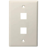 DataComm Electronics 20-3002-LA 2-Port Standard Size Keystone Wall Plate (Lite Almond)