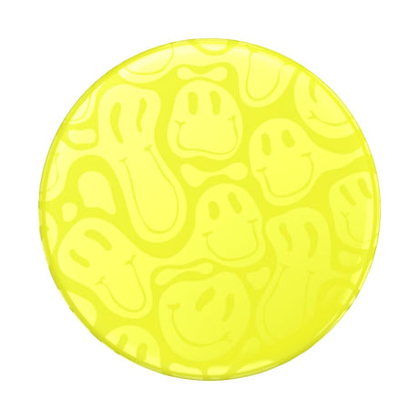 Popsockets - Popgrip - Neon Jolt Yellow Smiley Melt