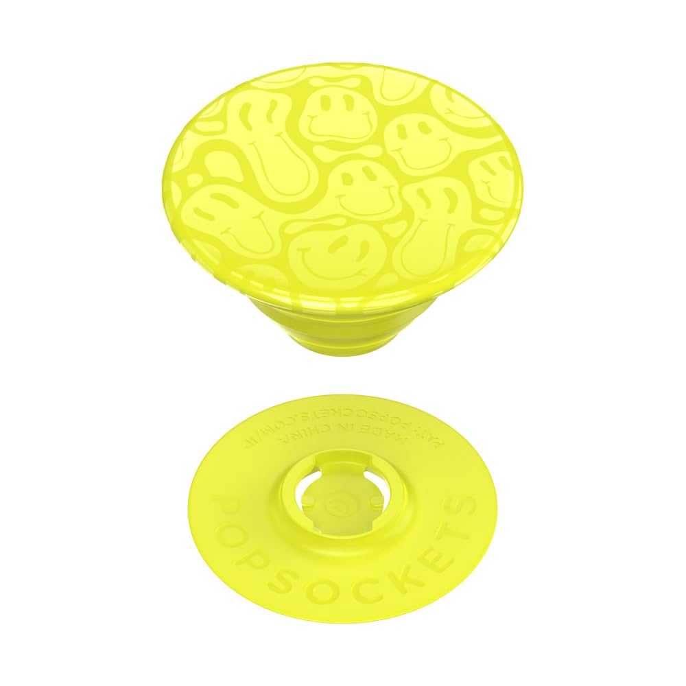 Popsockets - Popgrip - Neon Jolt Yellow Smiley Melt