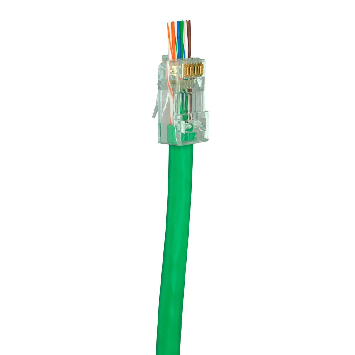 CAT6 PASSTHRU RJ45 GRN 100PC JAR