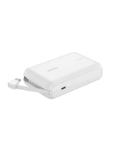 Belkin - Boostcharge Power Bank With Integrated Cable 10,000 Mah - White