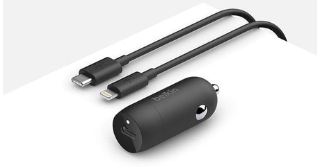 Belkin - Boost Charge Usb C Car Charger 20w And Usb C To Apple Lightning Cable 4ft - Black