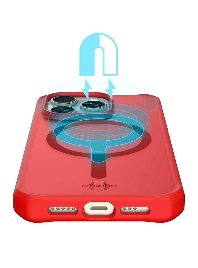 Itskins - Hybrid_r Frost Magsafe Case For Apple Iphone 15 Pro Max - Red