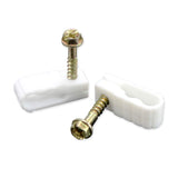 STEREN Coaxial Cable Clips - Cable Holder - Wire Clips - Siding Clips for Hanging - Cord Holder for Desk - Cable Clamps - Cord Clip - Wire Organizer Clips - Tv Mount Screws - White - 10 Pack