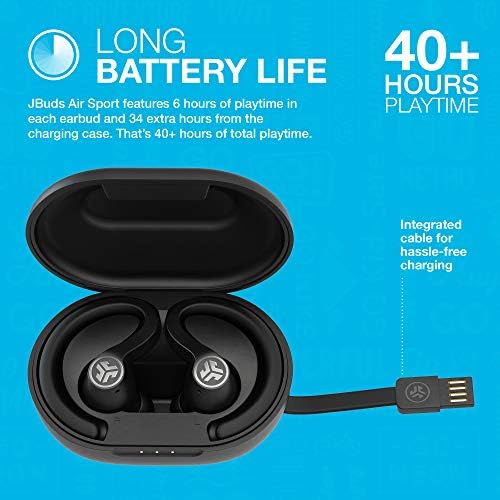 Jlab - Jbuds Air Sport True Wireless In Ear Earbuds - Black