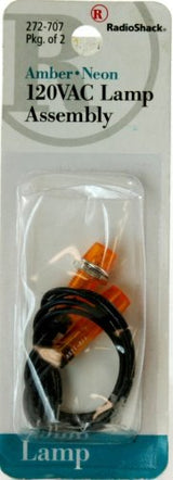 120VAC NEON LAMP ASSEMBLY - AMBER (2-PACK)