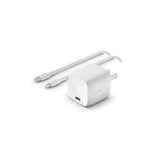 Belkin - Usb C Pps Wall Charger 30w With Type C To Lighting Cable 1m  - White