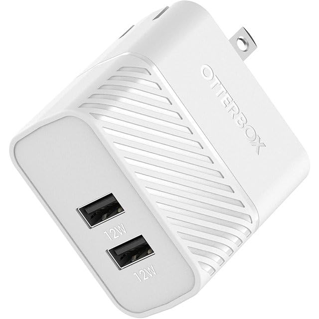 Otterbox - Dual Usb A Port 24w Wall Charger And Usb A To Apple Lightning Cable 1m - Cloud Dream