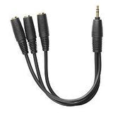 SHIELDED 9-INCH 3-WAY HEADPHONE SPLITTER CABLE
