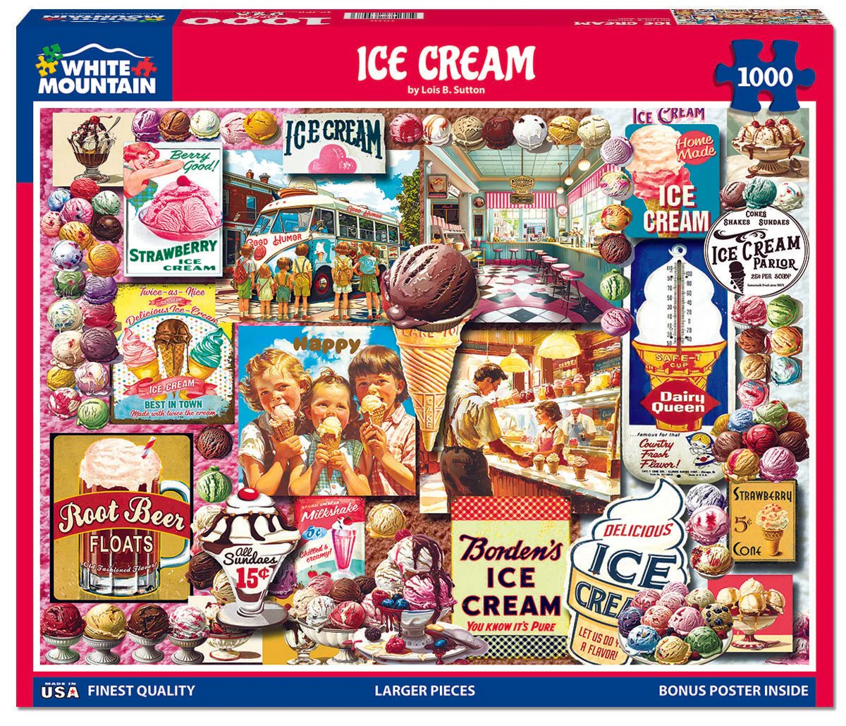 White Mountain Ice Cream - 1000 Piece Jigsaw Puzzle