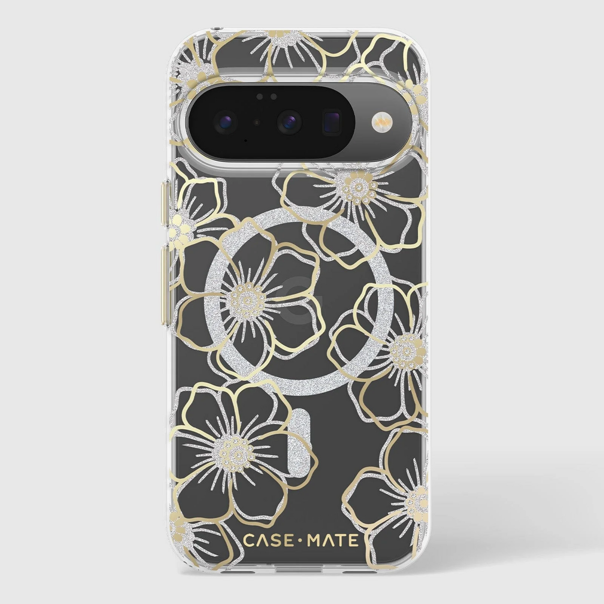 Case-Mate - Floral Gems Case with Magnet for Google Pixel 10 Pro / Pixel 10 - Gold