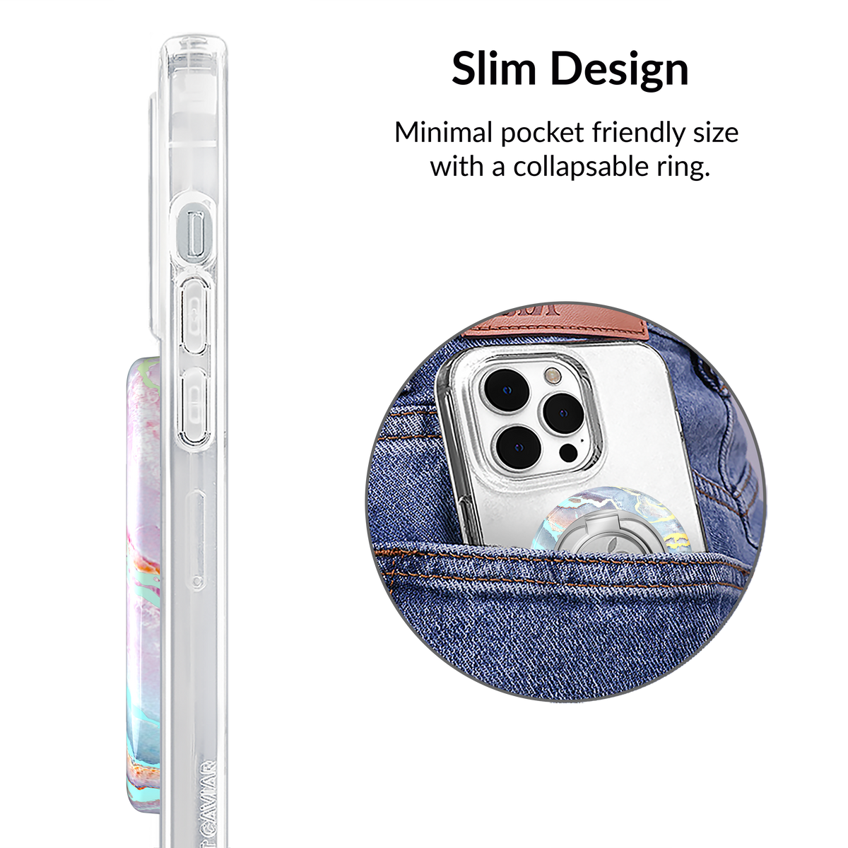 VELVET CAVIAR - Magnetic Phone Ring & Stand - Holo Moonstone