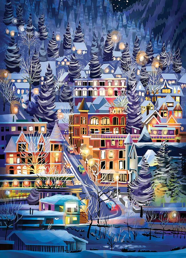 Cobble Hill SKI TOWN 500 Piece Puzzle