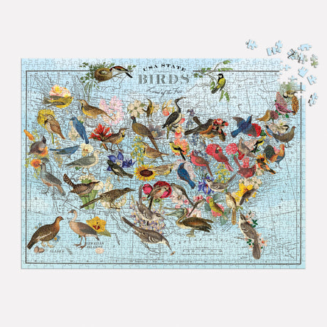 Galison - Wendy Gold State Birds 1000 Piece Puzzle