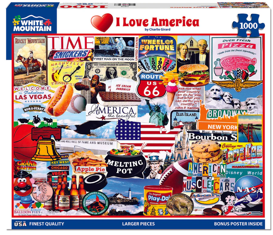 White Mountain Puzzles I Love America - 1000 Piece Jigsaw Puzzle