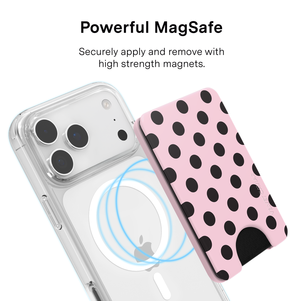 VELVET CAVIAR - Magnetic Phone Wallet - Princess Pink Polka Dot