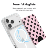 VELVET CAVIAR - Magnetic Phone Wallet - Princess Pink Polka Dot