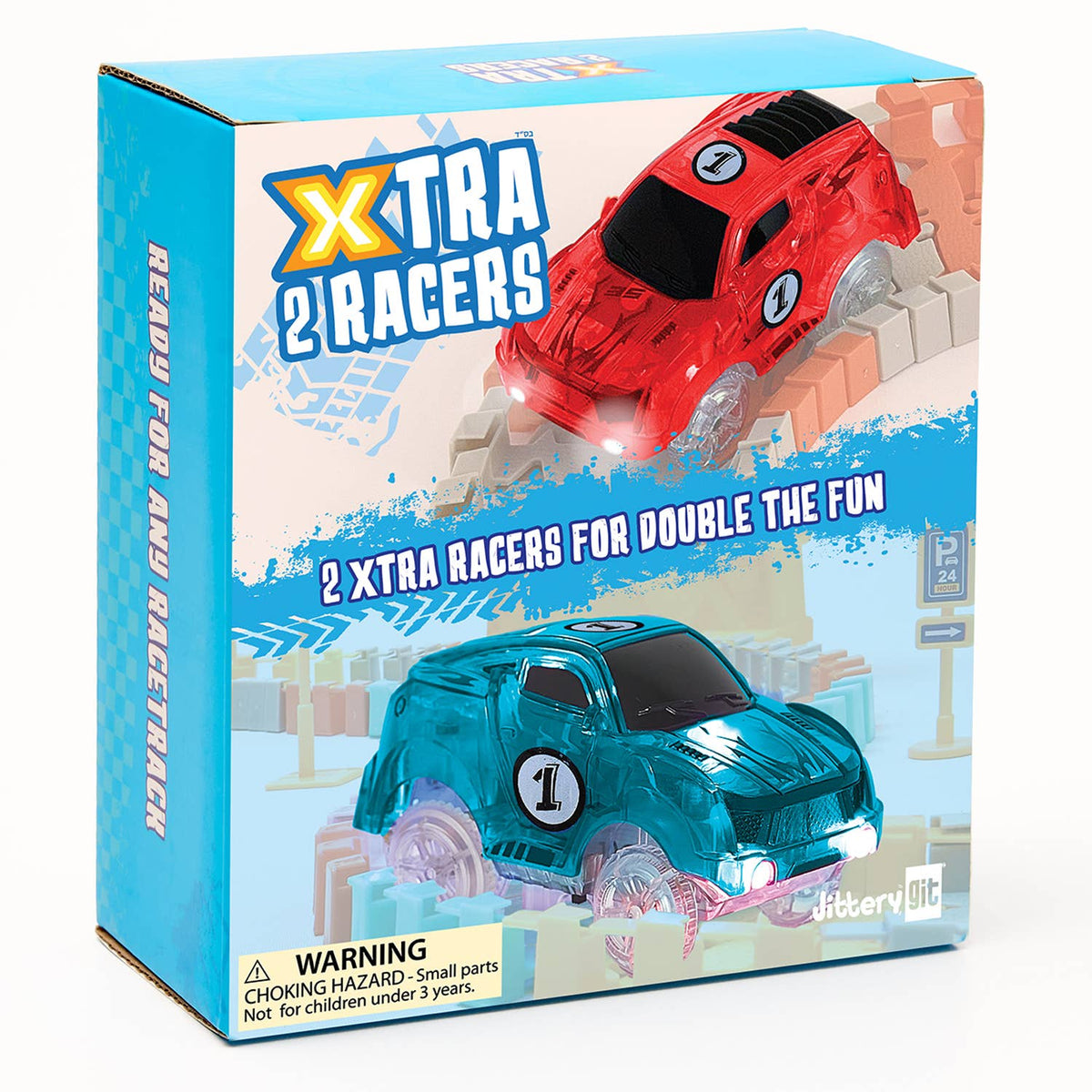 2 Light Up Racer Cars Speedway Themed Toy Set – Cole's Computers