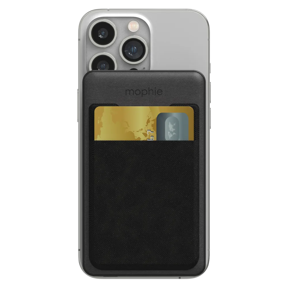 mophie - Snap Plus MagSafe Juice Pack Mini Wallet Wireless Charging Power Bank 5,000 mAh - Black