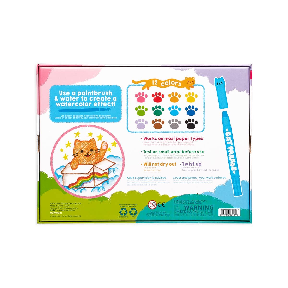 OOLY - Cat Parade: Twist-Up Watercolor Gel Crayons (Set of 12)