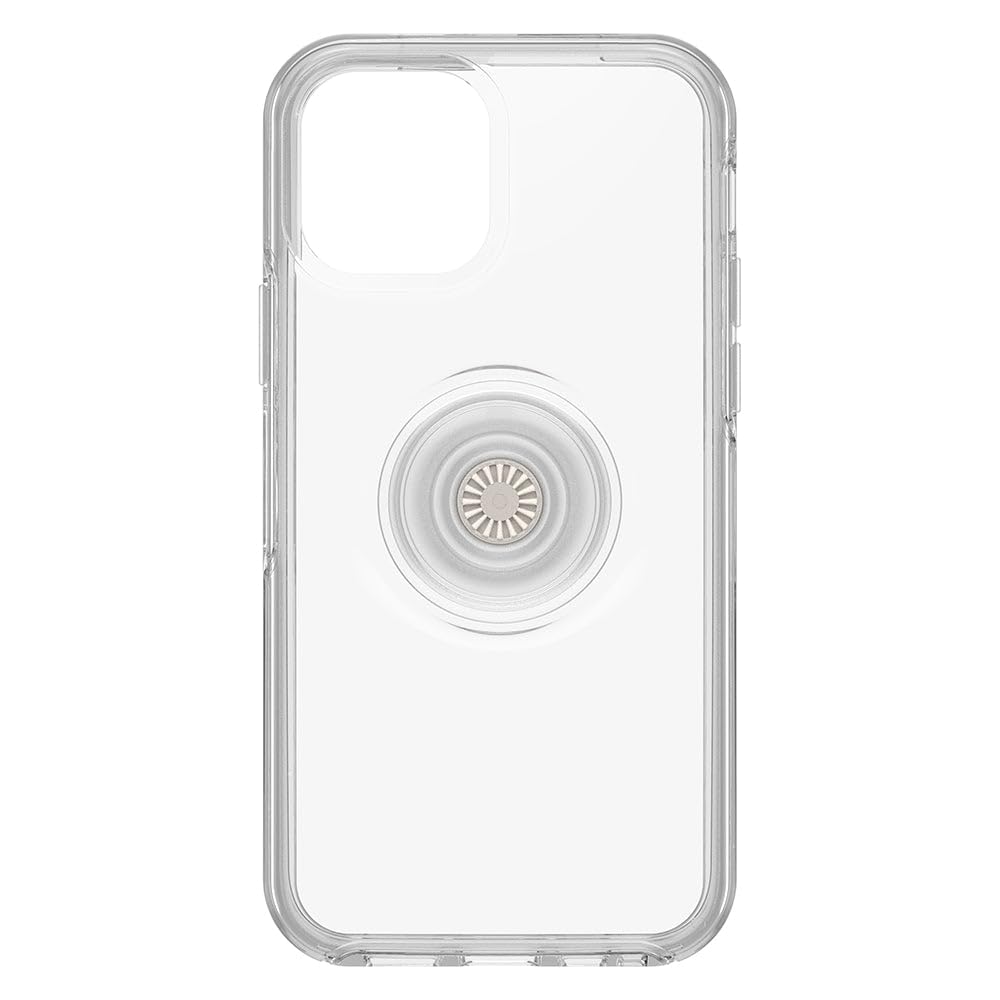 OtterBox iPhone 12 and 12 Pro Otter + Pop Symmetry Series Clear Case - Clear, Integrated PopSockets PopGrip, Slim, Pocket-Friendly, Raised Edges Protect Camera & Screen